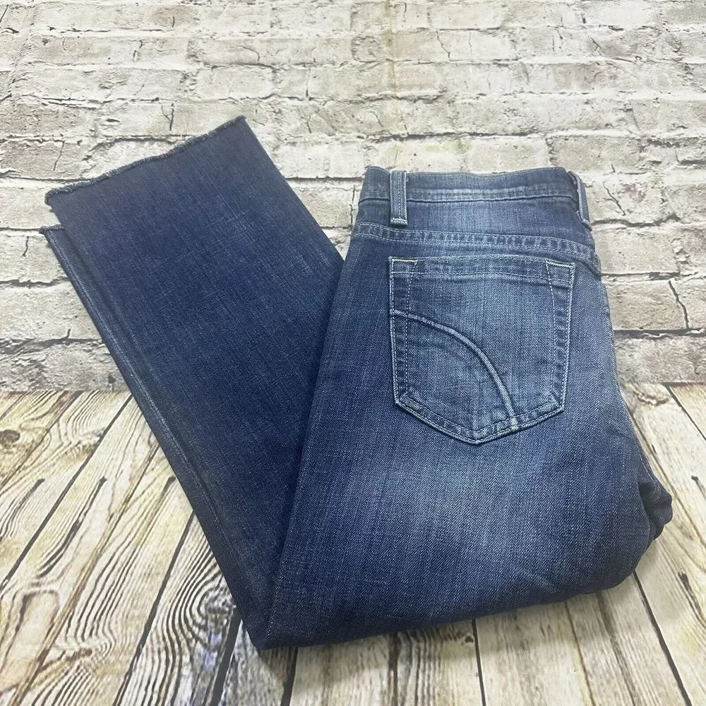 Joe’s Jeans Women’s 26 Blue Socialite Cropped Raw‎ Hem Denim Pants Cowboy